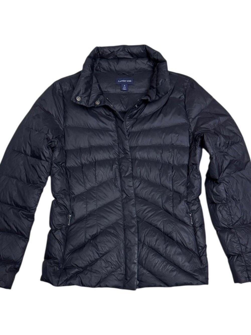 LANDS END DOWN & Feather Fill Winter Puffer Parka Light Jacket Coat Womens Small